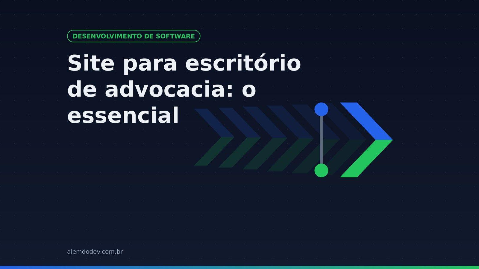 Capa do post: site para escritório de advocacia, com o símbolo da Além do Dev.